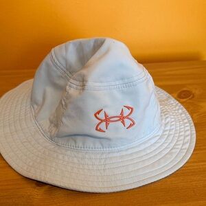 Under Armour OSFA Light Blue Bucket Hat with Orange Logo